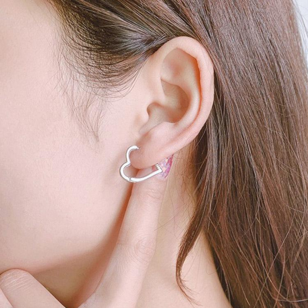 HEART HOOP EARRINGS (Advanced Anti)